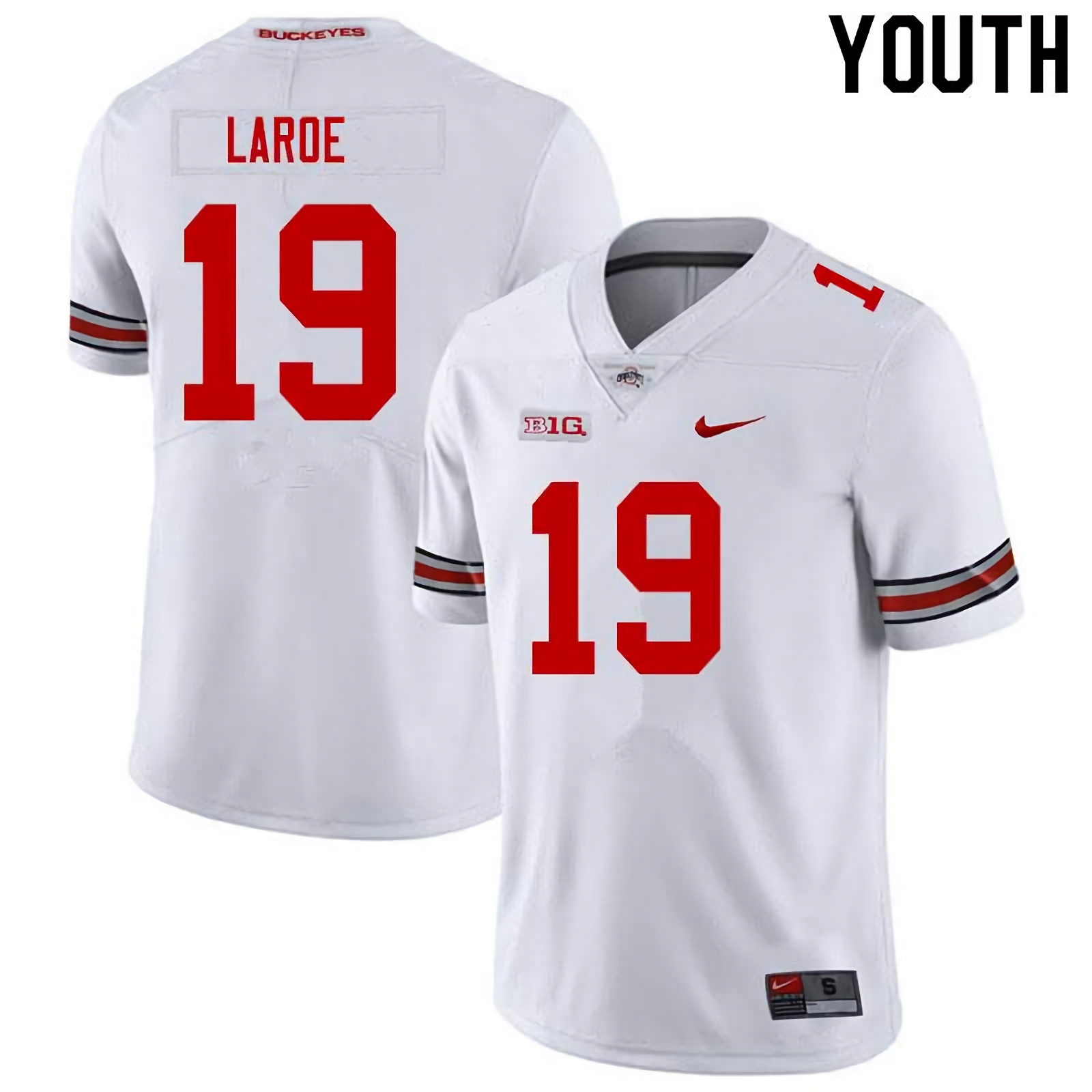Jagger LaRoe Ohio State Buckeyes Youth NCAA #19 Nike White College Stitched Football Jersey NST7756AU